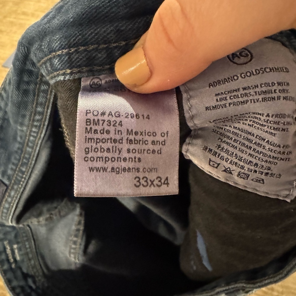 AG Adriano Goldschmied Blue Straight Jeans 30x34 - Picture 8 of 9